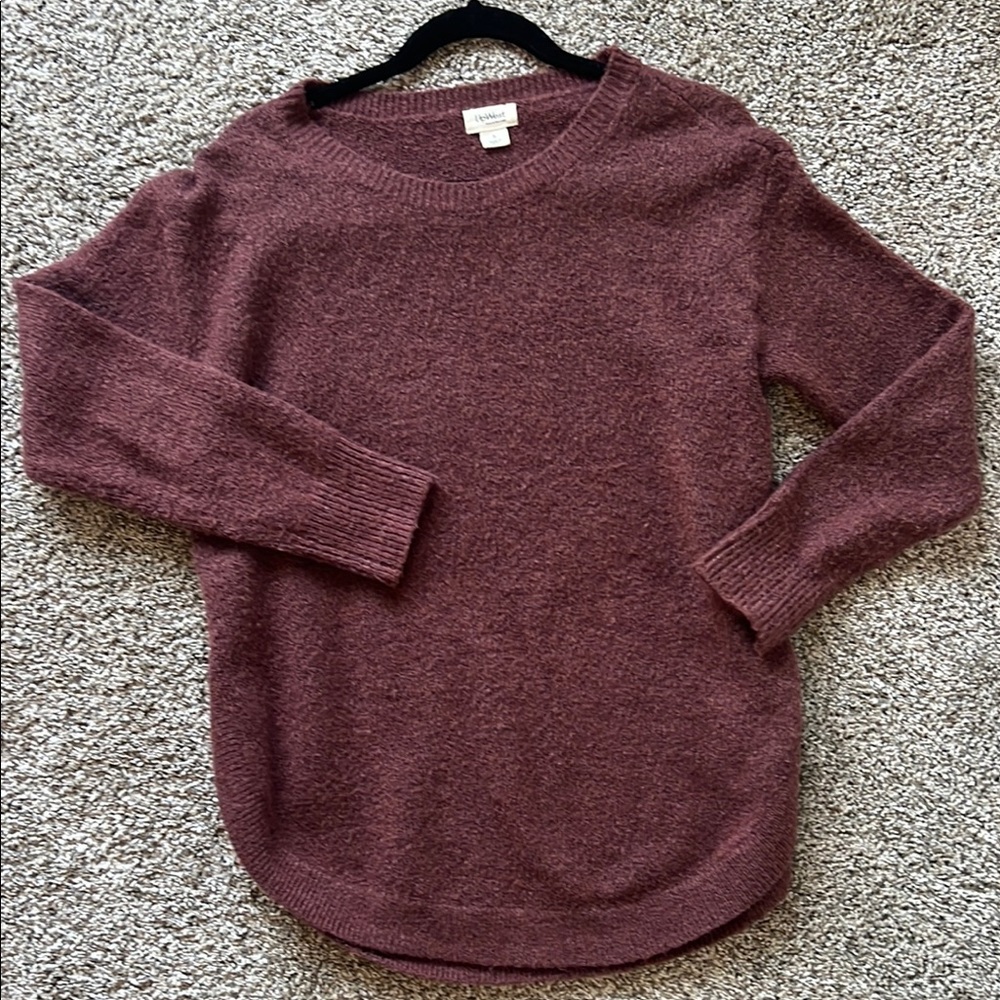 UpWest Women's Maroon Crew Neck Sweater